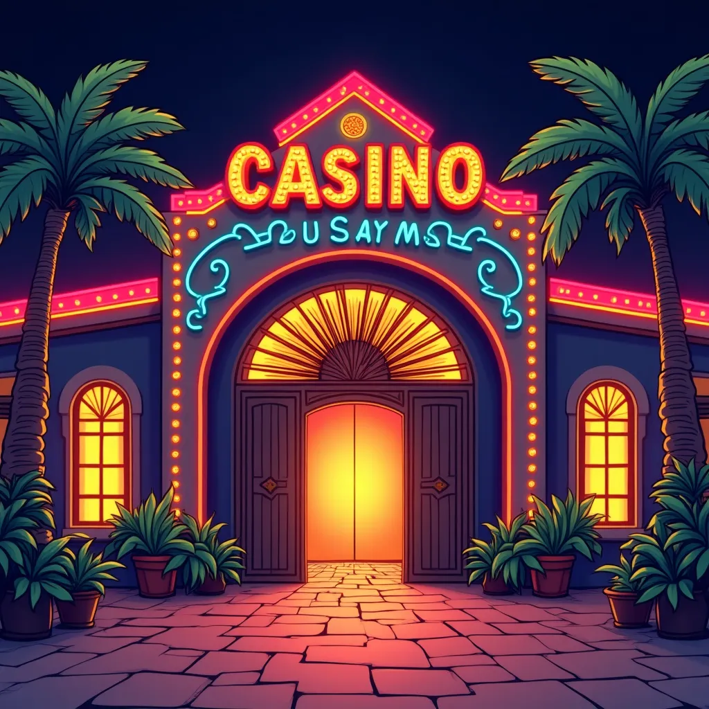 Cartoon casino hero section illustration