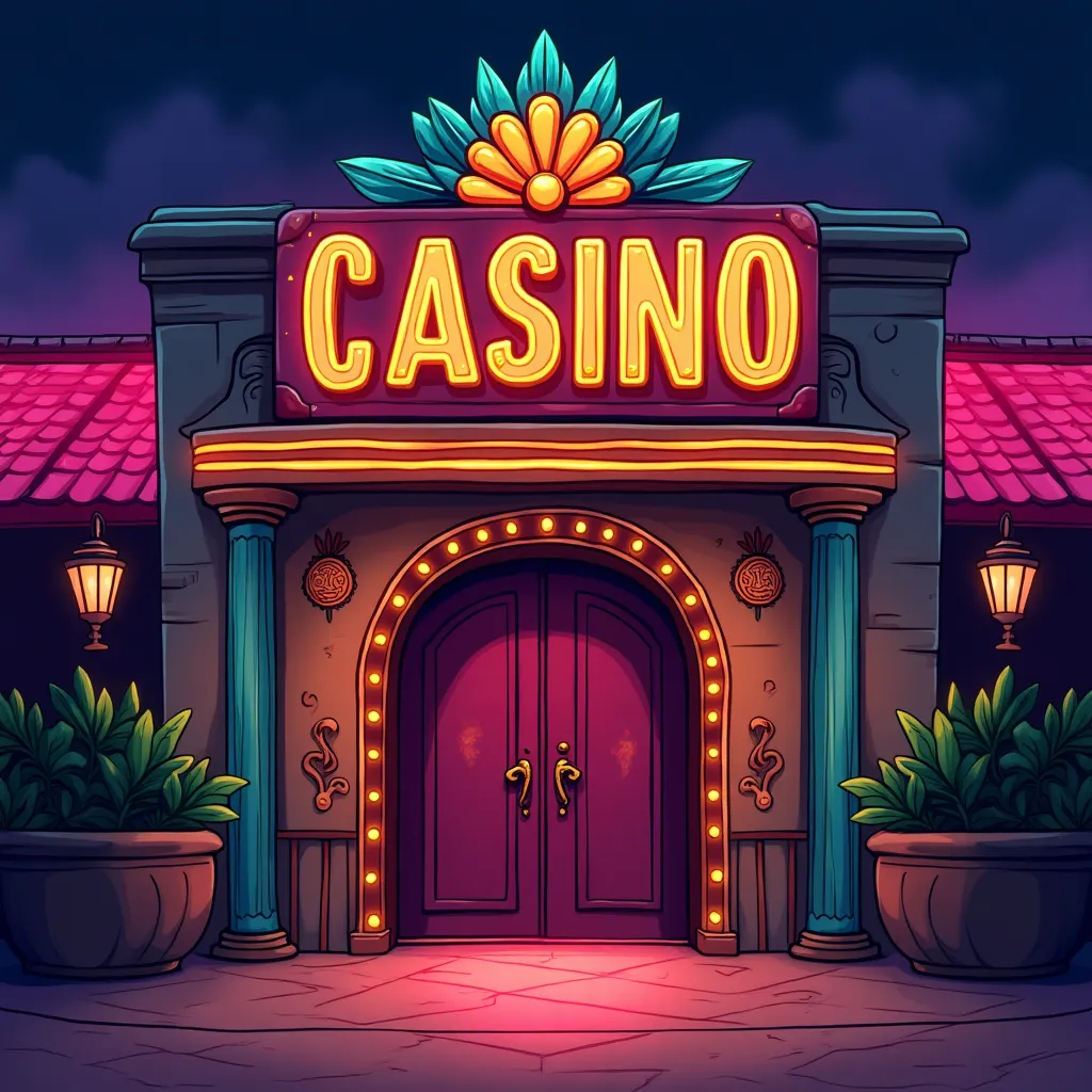 hero_cta section cartoon casino entrance with neon lights